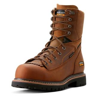 Men's Ariat 8" Longview Shock Shield Waterproof Composite Toe Boots Copper Brown