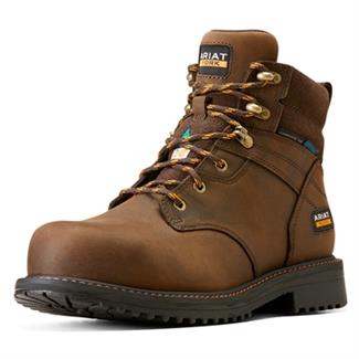 Men's Ariat 6" RigTEK CSA Waterproof Composite Toe Boots Oily Distressed Brown