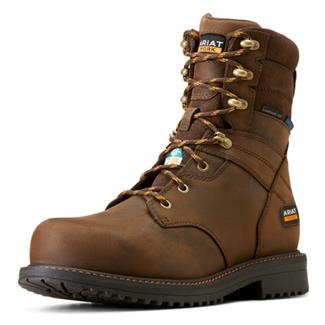 Men's Ariat 8" RigTEK CSA Waterproof Composite Toe Boots Oily Distressed Brown