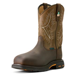 Men's Ariat WorkHog CSA Waterproof Insulated Composite Toe Boots Bruin Brown / Army Green
