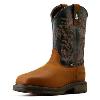 Men's Ariat WorkHog MetGuard CSA Waterproof Composite Toe Boots Dark Copper / Midnight Blue