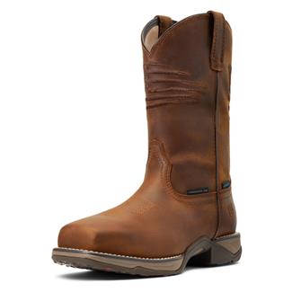 Women's Ariat Anthem Patriot Waterproof Composite Toe Boots Distressed Brown