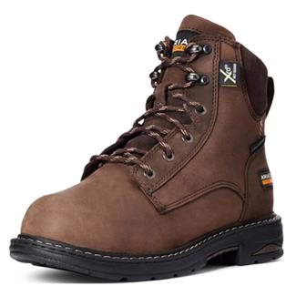 Women's Ariat 6" Casey MetGuard Composite Toe Boots Oily Distressed Brown