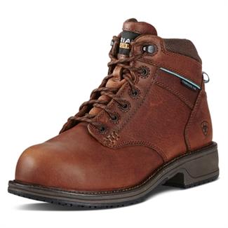 Women's Ariat Casual Work Mid Lace SD Composite Toe Boots Nutty Brown