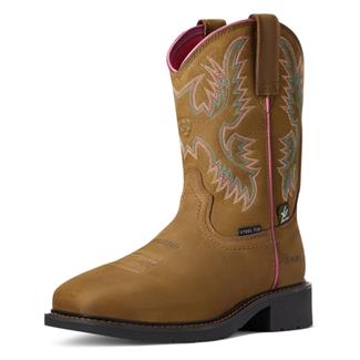 Women's Ariat Krista MetGuard Steel Toe Boots Dark Brown