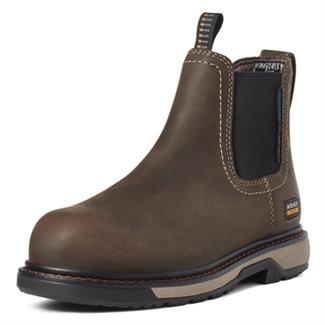 Women's Ariat Riveter Chelsea CSA Waterproof Composite Toe Boots Dark Brown