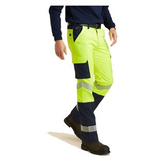 Men's Ariat FR M7 Slim Duralight Stretch Ripstop Straight Pants Hi Vis Yellow
