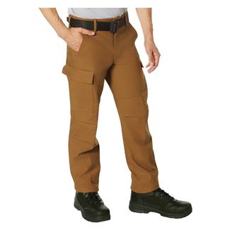 Men's Rothco Active Flex Fleece Lined Canvas Work Pants Work Brown