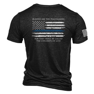 Men's Nine Line Tri-Blend Thin Blue Line T-Shirt Charcoal Black