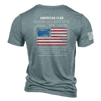 Men's Nine Line American Flag Schematic T-Shirt Blue