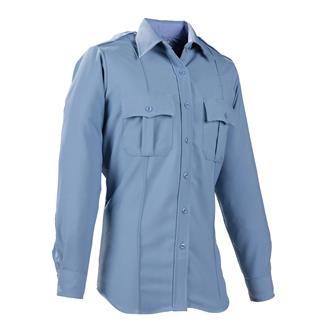 Men's Elbeco DutyMaxx Long Sleeve Poly / Rayon Stretch Shirt Medium Blue