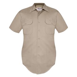 Men's Elbeco LA County Sheriff Poly / Cotton Short Sleeve Shirt Tan