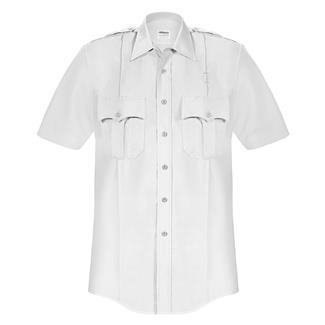 Men's Elbeco Paragon Plus Short Sleeve Poplin Shirt White