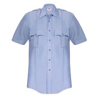 Men's Elbeco Paragon Plus Short Sleeve Poplin Shirt Light Blue