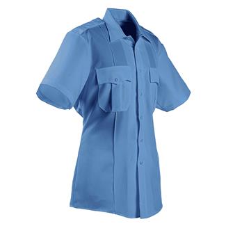 Men's Elbeco TexTrop2 Short Sleeve Polyester Shirt Medium Blue