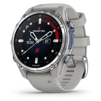 Garmin Descent Mk3 - 43MM Silicone Band Silver / Gray Fog