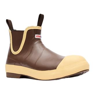 Men's Xtratuf 6" Legacy Ankle Deck Steel Toe Waterproof Boots Brown