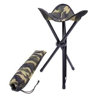 Rothco Collapsible Stool with Carry Strap Woodland Camo