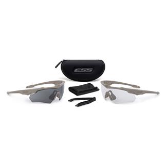 ESS Eye Pro Crossblade Eyeshields 2X Terrain Tan (frame) - Clear / Smoke Gray (2 lenses)