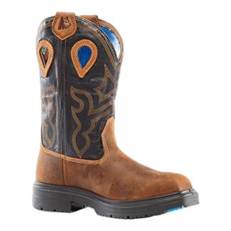 Men's Steel Blue Blue Heeler Square Toe Steel Toe EH Waterproof Boots Brown / Black