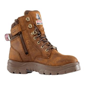 Women's Steel Blue 6" Southern Cross Side-Zip Waterproof Boots Brown