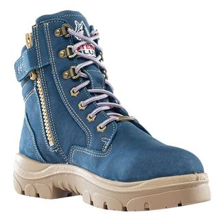 Women's Steel Blue 6" Southern Cross Steel Toe Side-Zip Waterproof Boots Blue