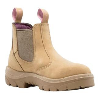Women's Steel Blue 6" Chelsea Slip-on Steel Toe Boots Sand