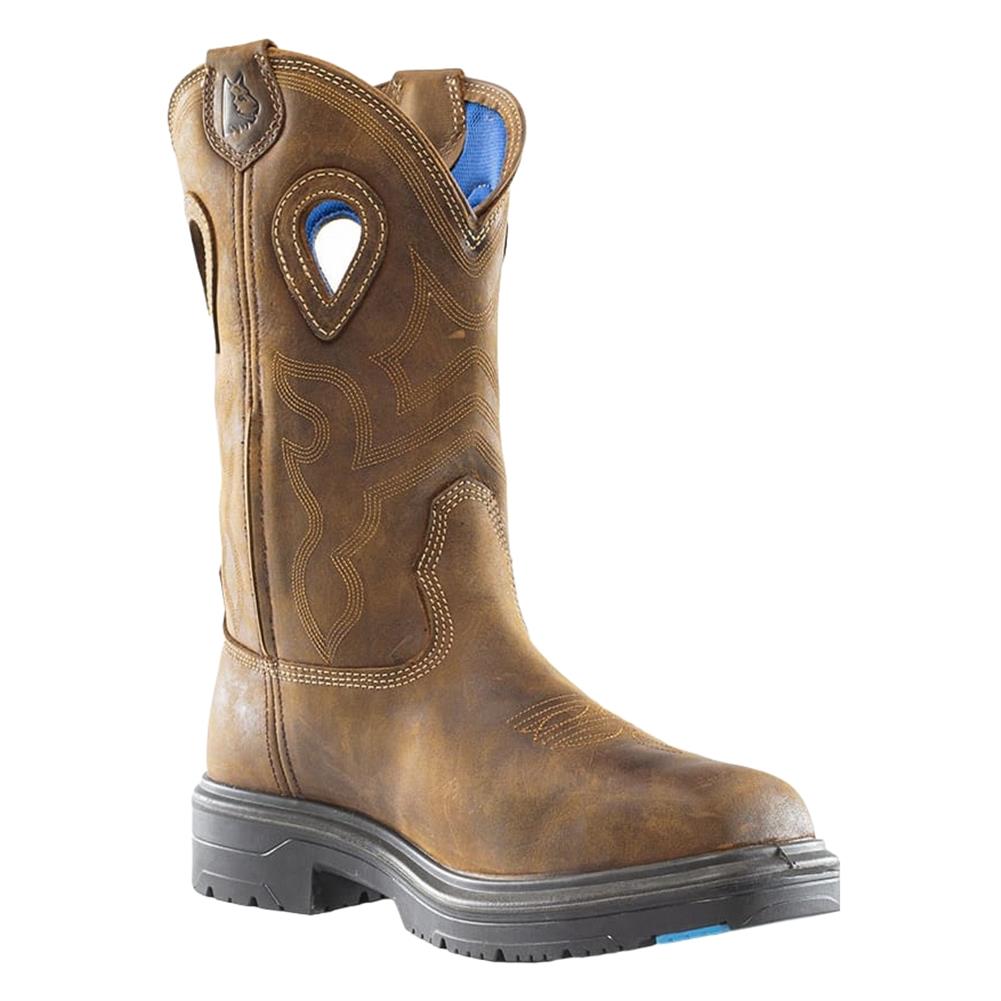 Men's Steel Blue Blue Heeler Metguard Square Toe Pull-On Steel Toe