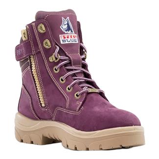 Women's Steel Blue 6" Southern Cross Side-Zip PR Steel Toe Boots Purple