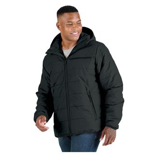 Men's Berne Workwear Channel Quilt Ripstop Hooded Jacket Black