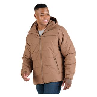 Men's Berne Workwear Channel Quilt Ripstop Hooded Jacket Driftwood