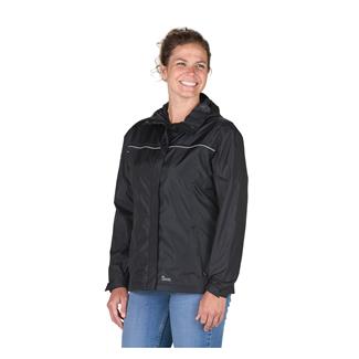 Women's Berne Workwear Coastline Lightweight Hooded Rain Jacket Black