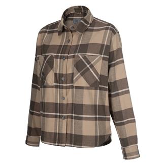 Women's Vertx Lena Stretch Long Sleeve Flannel Smoked Tan Plaid