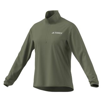 Women's Adidas Multi Climawarm Half Zip Tech Fleece Green