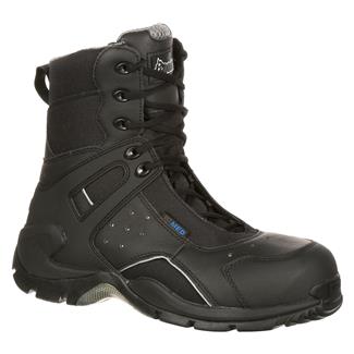 Men's Rocky 8" 1st Med Composite Toe Side-Zip Waterproof Boots Black