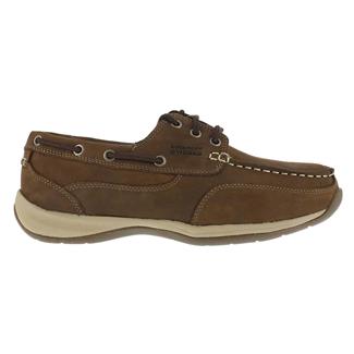 Men's Rockport Works Sailing Club Boat Shoe Steel Toe Brown