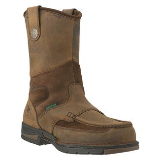 Men's Georgia 10" Athens Wellington Moc Toe Steel Toe Waterproof Boots Brown