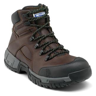 Men's Michelin 6" HydroEdge Steel Toe Waterproof Boots Brown