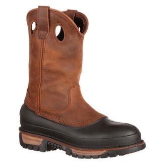 Men's Georgia 11" Mud Dog Comfort Core Pull-On Steel Toe Waterproof Boots Georgia Brown