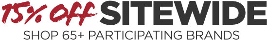 15% Off Sitewide - Shop 50+ Participating Brands