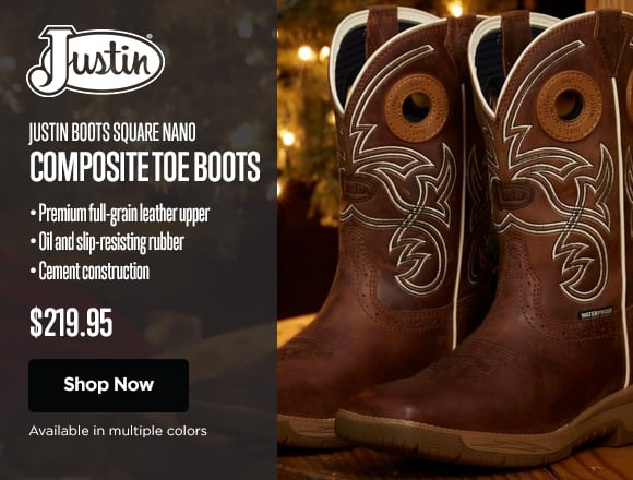 Justin Boots Square Nano Composite Toe Boots. Shop Now