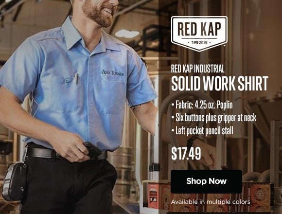 Red Kap Industrial Short Sleeve Work Shirt - White - M