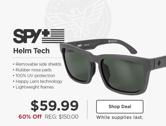 25% off SPY Optic Helm Tech. now $59.99.