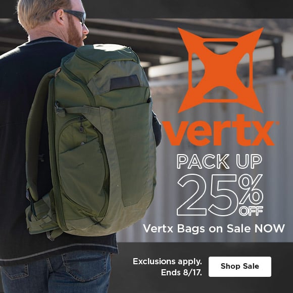 Vertx bags & packs are 25% off. Exclusions apply. Ends 8/17. Shop Now