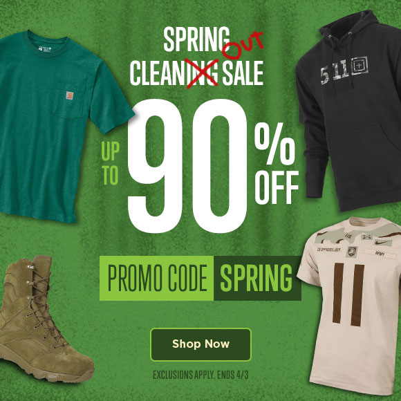 Spring Cleaning (clean out) Sale. Up to 90% off. Promo Code SPRING. exclusions apply. Ends 4/3/23 shop now.