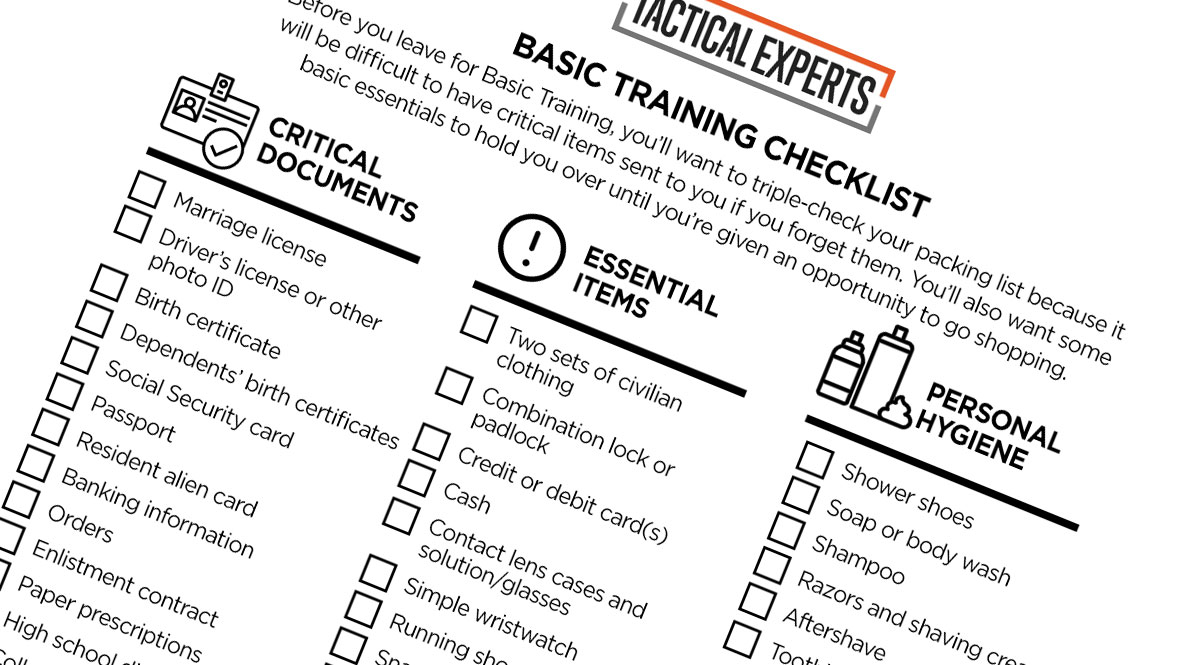 Basic Training Checklist : What to Bring to Boot Camp | Tactical ...