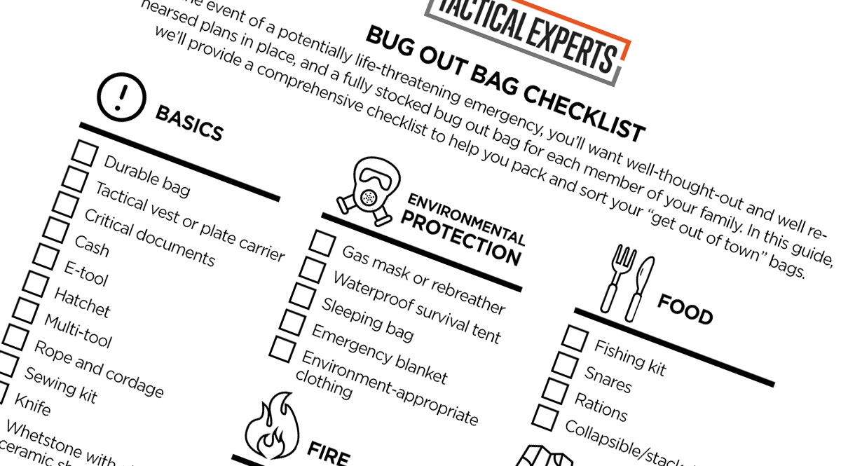 Bug Out Bag Checklist The Essential Guide to Bugging Out Tactical