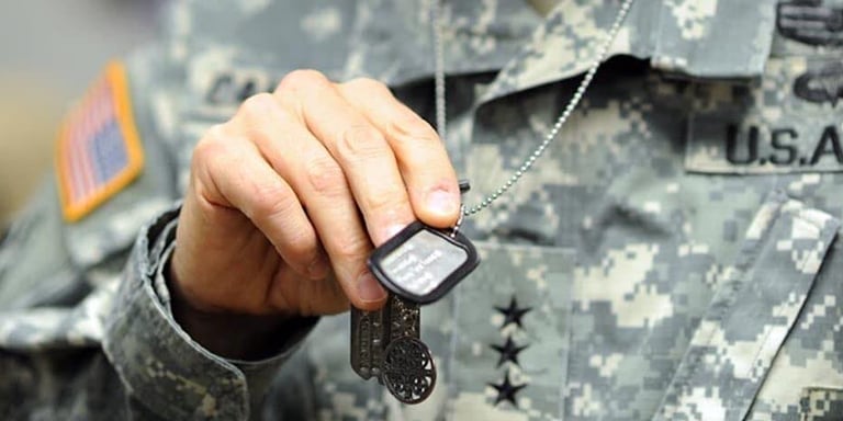Military Dog Tags For All Branches Includes 5 Lines of Stamped