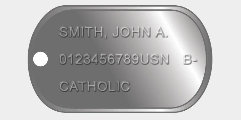 Military Dog Tag for Dogs in Stainless Steel