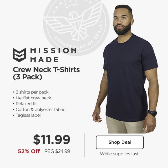 Mission Made Crew Neck T-Shirts (3 Pack)